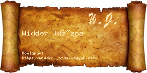 Widder Józsa névjegykártya